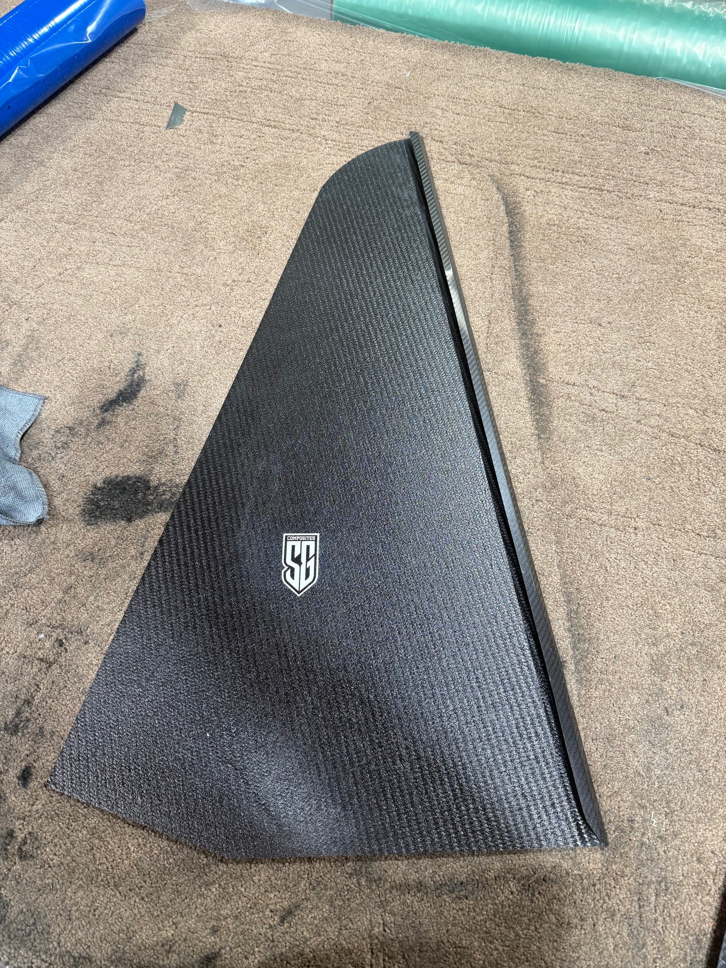 Sprint Car Carbon Fiber Left Side Arm Guard Triangle - Mid Max Style