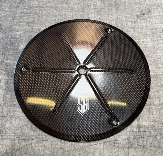 15" TJ Forged Carbon Fiber Sprint Car Wheel Cover - Bead Rolled