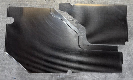 Carbon Fiber Sprint Car Right Side Lower Kick Panels - Two Piece TSR Style