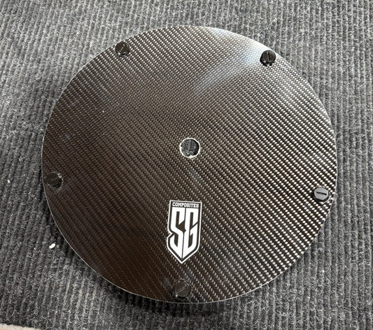 Carbon Fiber Sprint Car Wheel Cover - Flat Sander Engineering 15"